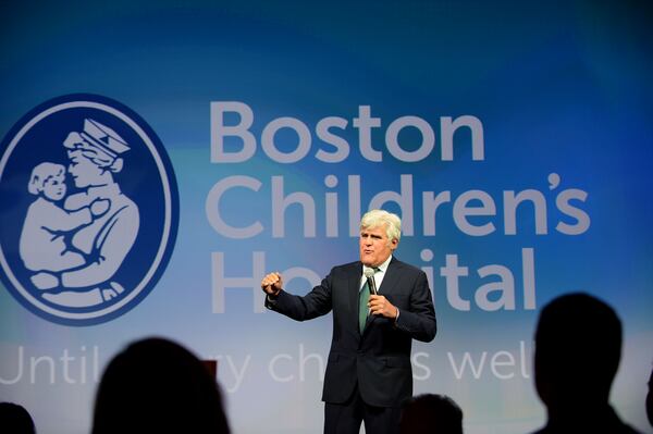  BOSTON, MA - NOVEMBER 29: Event host Jay Leno at Champions for Children's at Seaport World Trade Center on November 29, 2016 in Boston, Massachusetts. (Photo by Darren McCollester/Getty Images for Boston's Children Hospital)