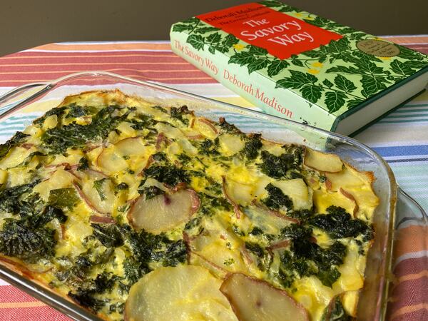 Potato, Kale and Egg Bake adapted from a recipe by Deborah Madison. (Ligaya Figueras / ligaya.figueras@ajc.com)