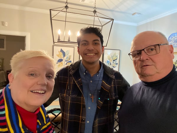 Nancy and Sam Ratcliffe with Berry College student Arturo Pintor. (Contributed)