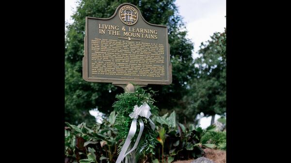 North Georgia Technical College employees placed this wreath at this state marker on the campus Monday in memory of Mark Ivester, the college's president, who died on Saturday, Sept. 12, 2020 from complications after being diagnosed with COVID-19 in August. PHOTO CONTRIBUTED.