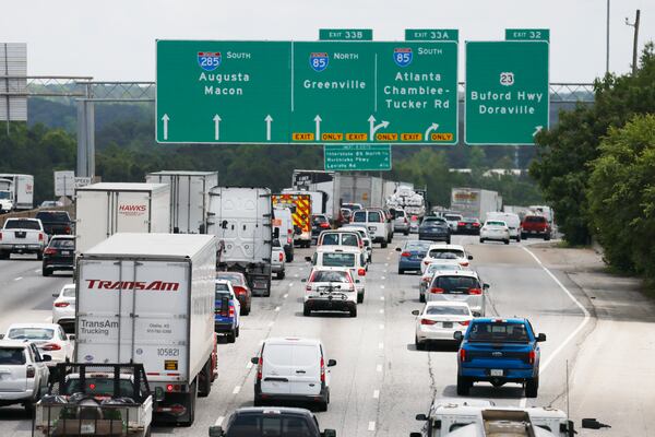 Traffic heads east on I 285 on Monday, May 15, 2023. During the Memorial Day holiday period from Thursday, May 25, to Monday, May 29, AAA forecasts a substantial increase in travelers, with an estimated 1.32 million individuals in Georgia expected to travel at least 50 miles. 
Miguel Martinez /miguel.martinezjimenez@ajc.com