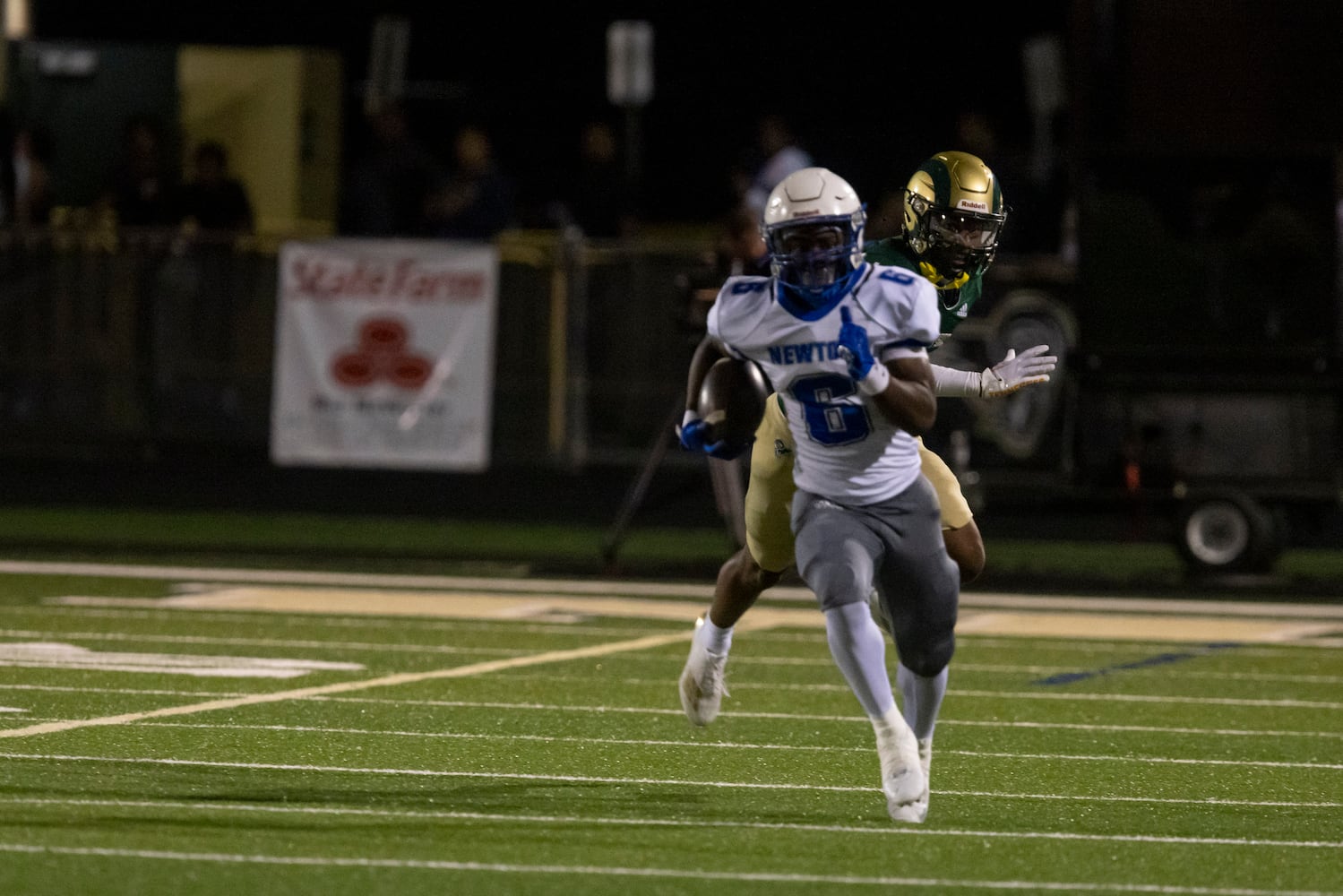 Newton County’s Zion Johnson (6) runs the ball during a GHSA High School Football game between Grayson High School and Newton County High School at Grayson High School in Lawrenceville, GA., on Friday, September 29, 2023. (Photo/Jenn Finch)