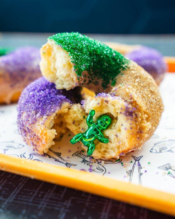 BeetleCat will offer king cake doughnuts with a surprise inside for Mardi Gras. (Courtesy of BeetleCat)