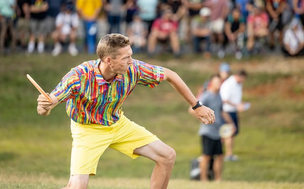 Disc golfer Joel Freeman competing in the U.S. Disc Golf Championship at Rock Hill’s Winthrop University. 
Courtesy of Chad LeFevre.