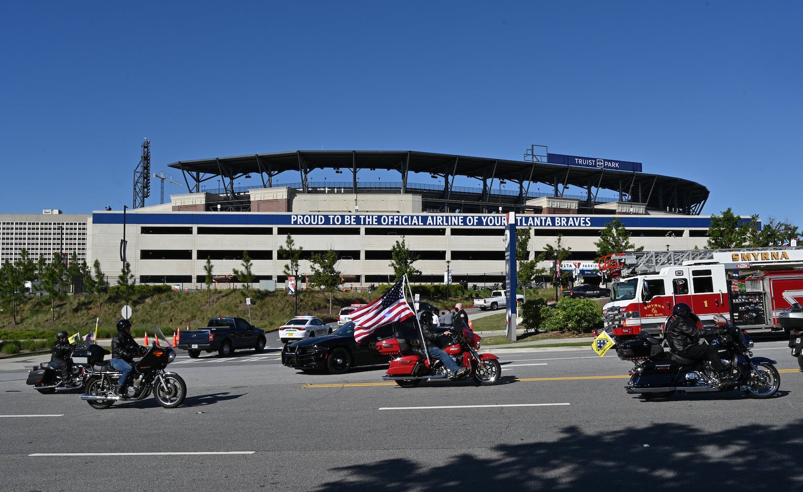 Photos: Funeral at Truist Park for Smyrna officer killed in crash