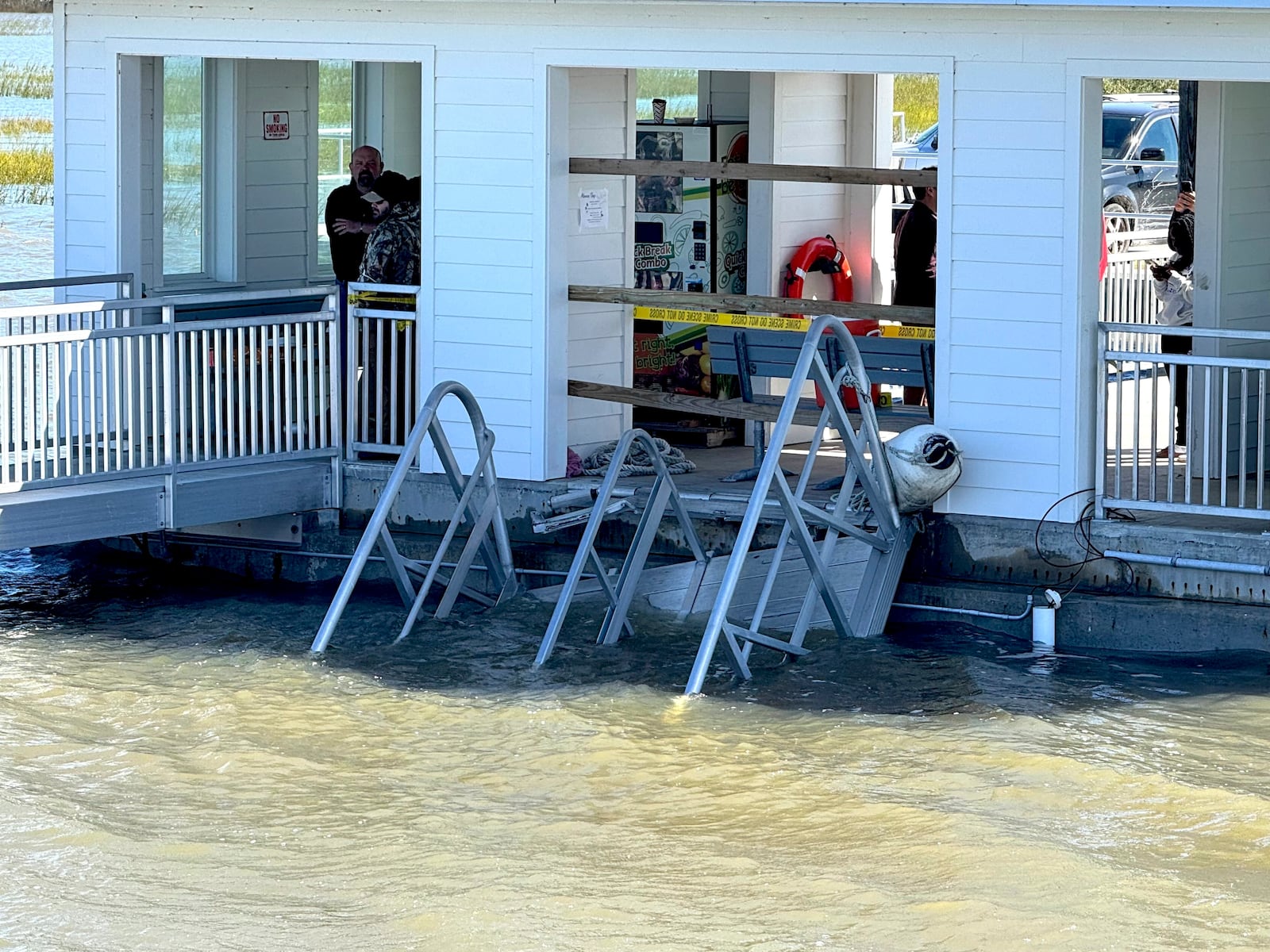 A portion of the Sapelo Island gangway that collapsed.