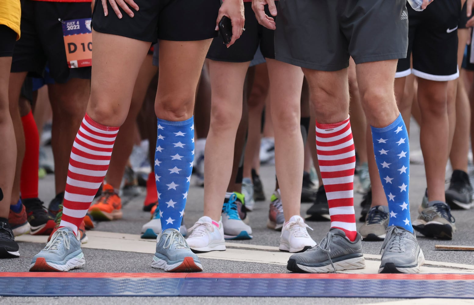 Runners in the 53rd running of the Atlanta Journal-Constitution Peachtree Road Race in Atlanta on Monday, July 4, 2022. (Jason Getz / Jason.Getz@ajc.com)