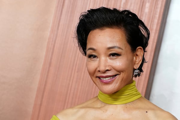 Joan Chen arrives at the Oscars on Sunday, March 2, 2025, at the Dolby Theatre in Los Angeles. (Photo by Jordan Strauss/Invision/AP)