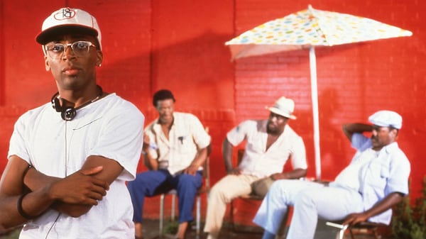 Director Spike Lee poses on the set of the 1989 film “Do the Right Thing.” HANDOUT