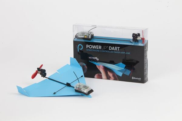 PowerUp Dart, a smartphone-controlled paper airplane. CONTRIBUTED