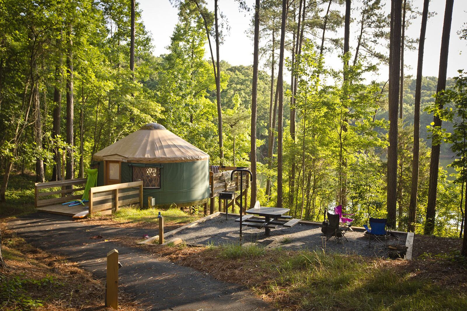 Camping and staying in yurts are a popular choice these days during the pandemic. Yurts can be found at various Georgia state parks, including Tugaloo State Park in Hartwell. CONTRIBUTED