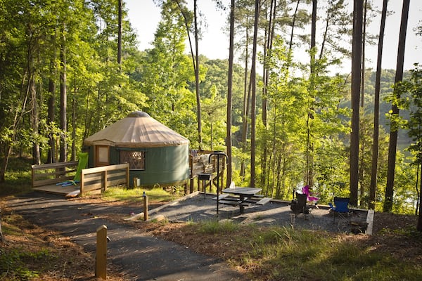 Yurts can be found at various Georgia state parks, including Tugaloo State Park in Hartwell. CONTRIBUTED