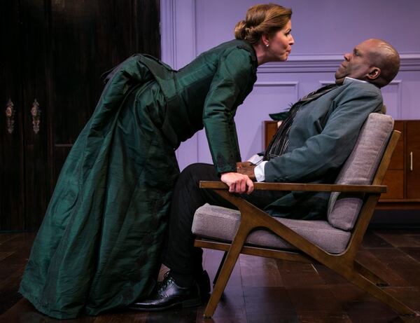 Tess Malis Kincaid and Rob Cleveland appear in “A Doll’s House, Part 2” at Aurora Theatre. CONTRIBUTED BY CASEY GARDNER