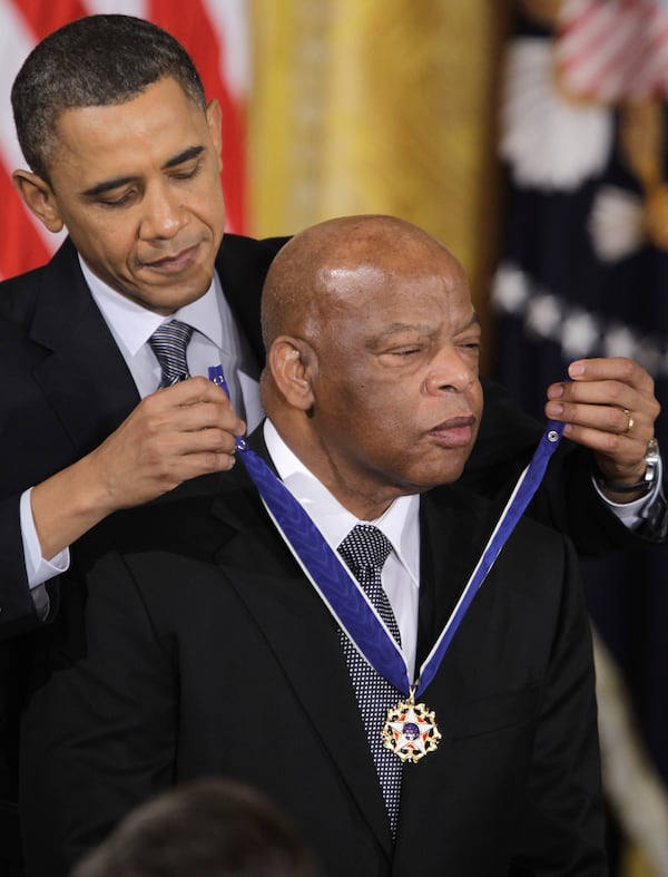 President Barack Obama presents Rep. John Lewis, D-Ga., the 2010 Medal of Freedom during a ceremony in the East Room of the White House in Washington, Tuesday, Feb. 15, 2011.