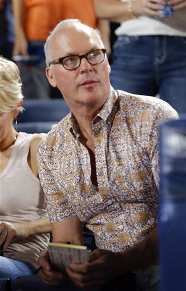 Michael Keaton at Turner Field. AP Photo: John Bazemore