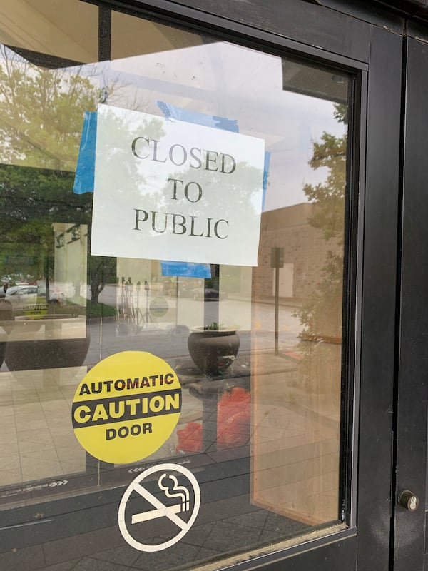 A typical sign in an entrance into Gwinnett Place Mall. RODNEY HO/rho@ajc.com