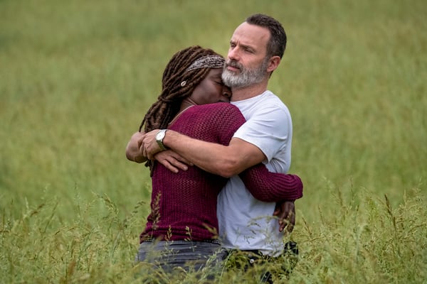 Andrew Lincoln as Rick Grimes, Danai Gurira as MichonneÂ - The Walking Dead _ Season 9, Episode 1 - Photo Credit: Jackson Lee Davis/AMC