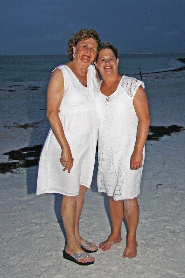 Nancy Dumbach, 80, is fighting lung cancer, which places at greater risk for the consequences of a coronavirus infection. Her daughter, Susan Prince, is helping her mom take extreme precautions in the face of the pandemic. The two are seen here in more worry-free days before the pandemic. SPECIAL