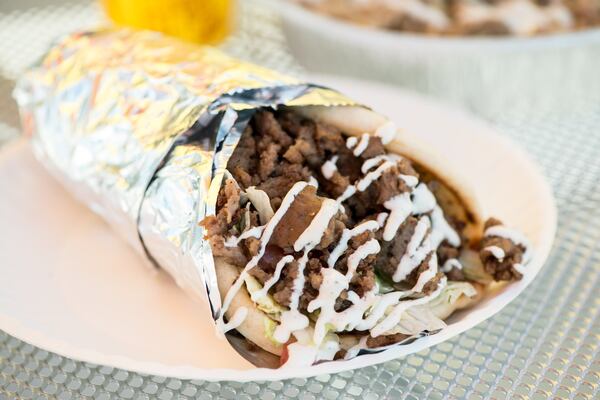  Beef Gyro sandwich with special white sauce. Photo credit- Mia Yakel.