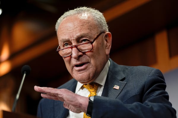 Senate Minority Leader Chuck Schumer, a Democrat from New York, recently spoke at a news conference at the Capitol in Washington.