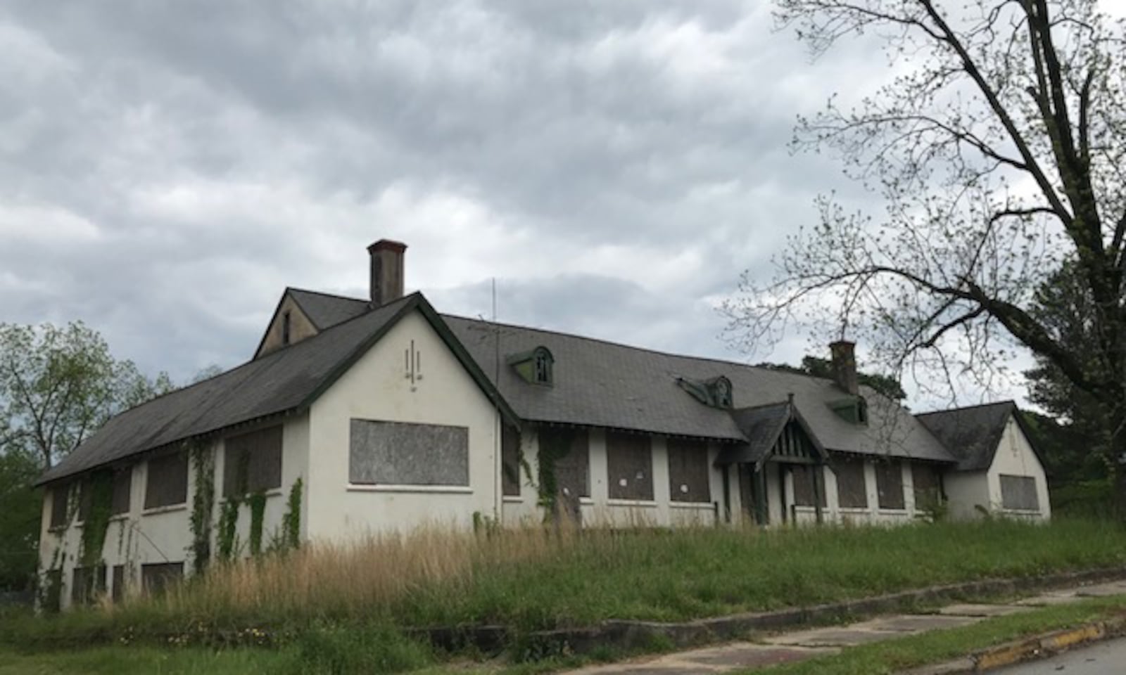 Designed by noted textile mill architectural firm Lockwood Greene, this community center for the residents of  the Stark Textile Mill in Hogansville has been abandoned for many years. CONTRIBUTED: HALSTON PITMAN/NICK WOOLEVER