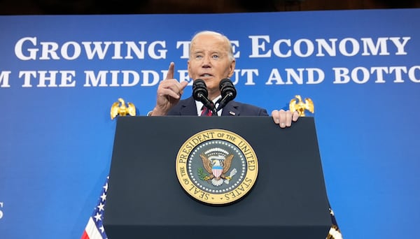 President Joe Biden speaks about his administrations economic playbook and the future of the American economy at the Brookings Institution in Washington, Tuesday, Dec. 10, 2024. (AP Photo/Susan Walsh)