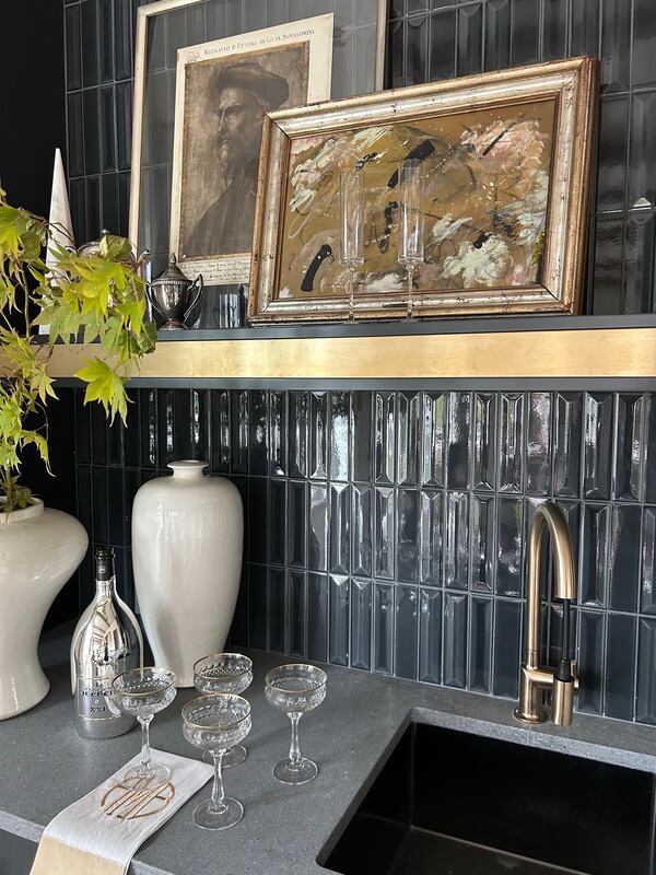 More designers are turning to vertical tile such as in this wet bar from Ashley Miller Design. Photo: Felicia Feaster for the AJC