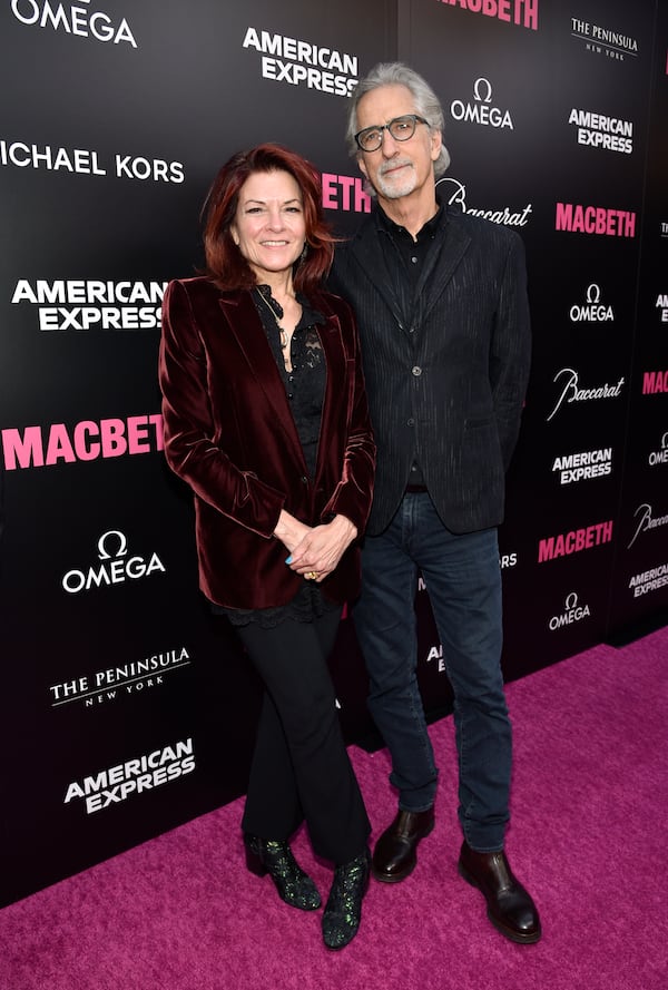 Rosanne Cash (left) and her husband, John Leventhal, attend the "Macbeth" Broadway opening night at the Longacre Theatre on Thursday, April 28, 2022, in New York. Their musical partnership has proved fruitful, with seven albums together, including “The River & The Thread,” which won three Grammys. (Evan Agostini/Invision/AP)