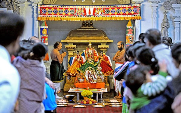 The Hindu Temple of Atlanta holds a prayer vigil.