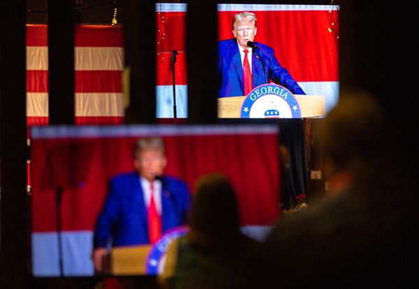 Former President Donald Trump told the crowd at last month's state GOP convention in Columbus that early voting is “dishonest” and “corrupt.” He also has blasted voting by absentee ballot as rifewith cheating, although he has long voted by mail. But he recently changed his message on early voting, saying Republicans have "no choice" but to embrace it. (Arvin Temkar / arvin.temkar@ajc.com)