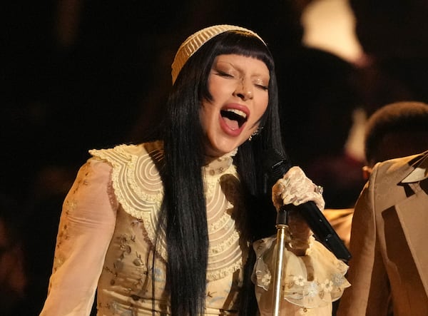 FILE - Lady Gaga performs during the 67th annual Grammy Awards in Los Angeles on Feb. 2, 2025. (AP Photo/Chris Pizzello, File)