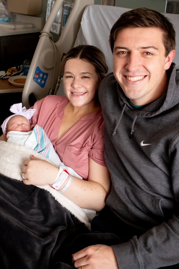 Hallie Mathis was the first baby born in 2025 at Wellstar Kennestone Medical Center.