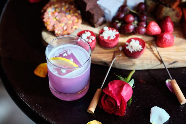 Add another special touch to your holiday with 5Church's Violet Valentine cocktail. (Courtesy of Brandon Amato)