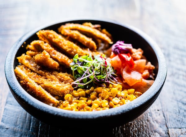 The katsu-don rice bowl at Fudo looks good and tastes good. CONTRIBUTED BY HENRI HOLLIS