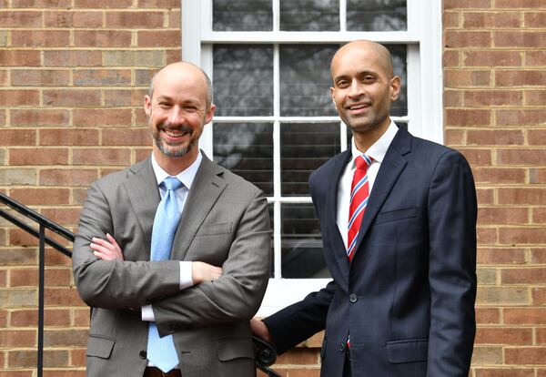 Atlanta attorneys Jeb Butler (left) and Naveen Ramachandrappa have long been advocates of the effective altruism movement. (Hyosub Shin / Hyosub.Shin@ajc.com)