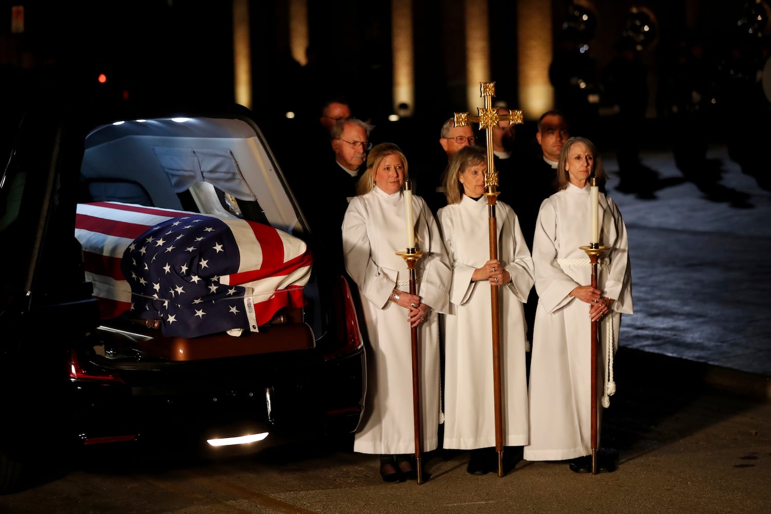 Photos: President George H.W. Bush lies in repose at Houston church