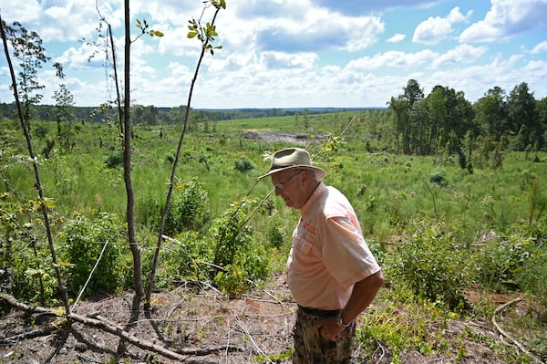 Houston County resident and environmentalist John Trussell on part of the proposed solar farm property.