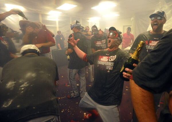 Somebody got to celebrate at Turner Field. (David Tulis/AP)