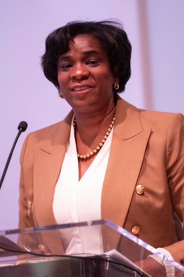 Atlanta school board member Jessica Johnson, who is running to keep her at-large seat, during a debate on Wednesday, Sept. 20, 2023. (Ben Gray / Ben@BenGray.com)