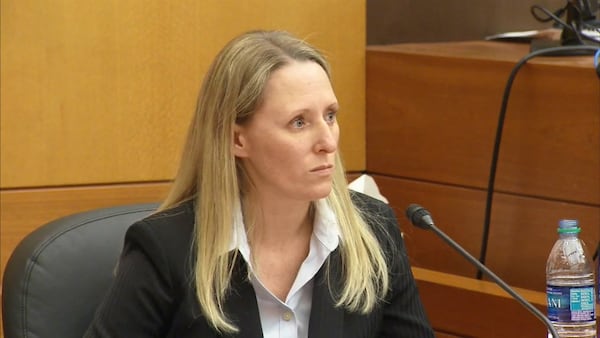 Dr. Susanne Hardy, who works at Emory Hospital at Clifton Road, testifies at the murder trial of Tex McIver on March 16, 2018 at the Fulton County Courthouse. (Channel 2 Action News)