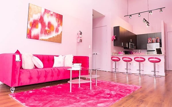 The Pink Babe Cave in Atlanta's Buckhead neighborhood has a short-term rental rate of around $199 per night.