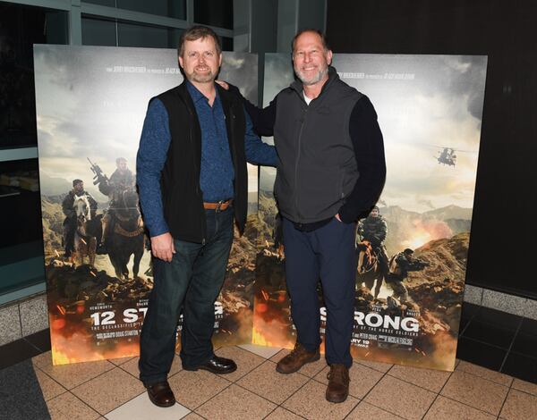  Mark Nutsch, left, and Bob Pennington at an Atlanta screening of "12 Strong." Photo: Courtesy of Allied Integrated Marketing