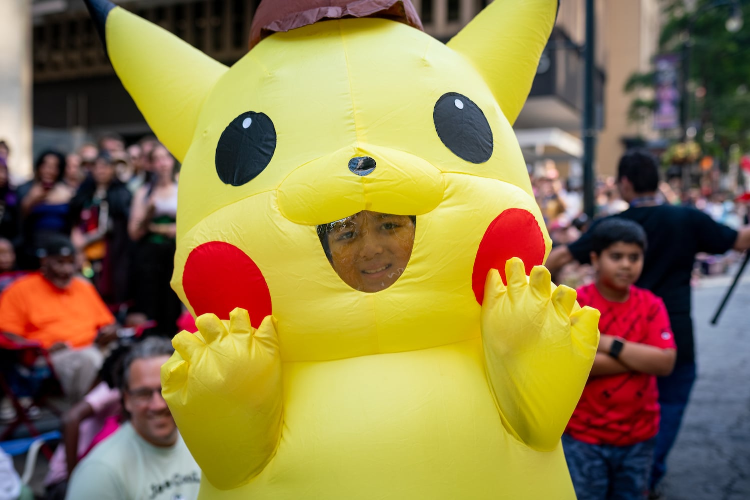 Thousands lined up along Peachtree Street Saturday morning for the annual Dragon Con parade.