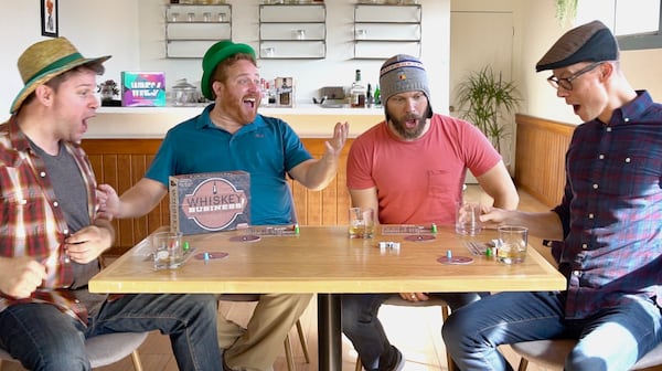 Joey Bland, Lars Thorn (creator of Whiskey Business!), Blaine Swen, and Ross Bryant play a round while shooting the video for the successful Kickstarter campaign!