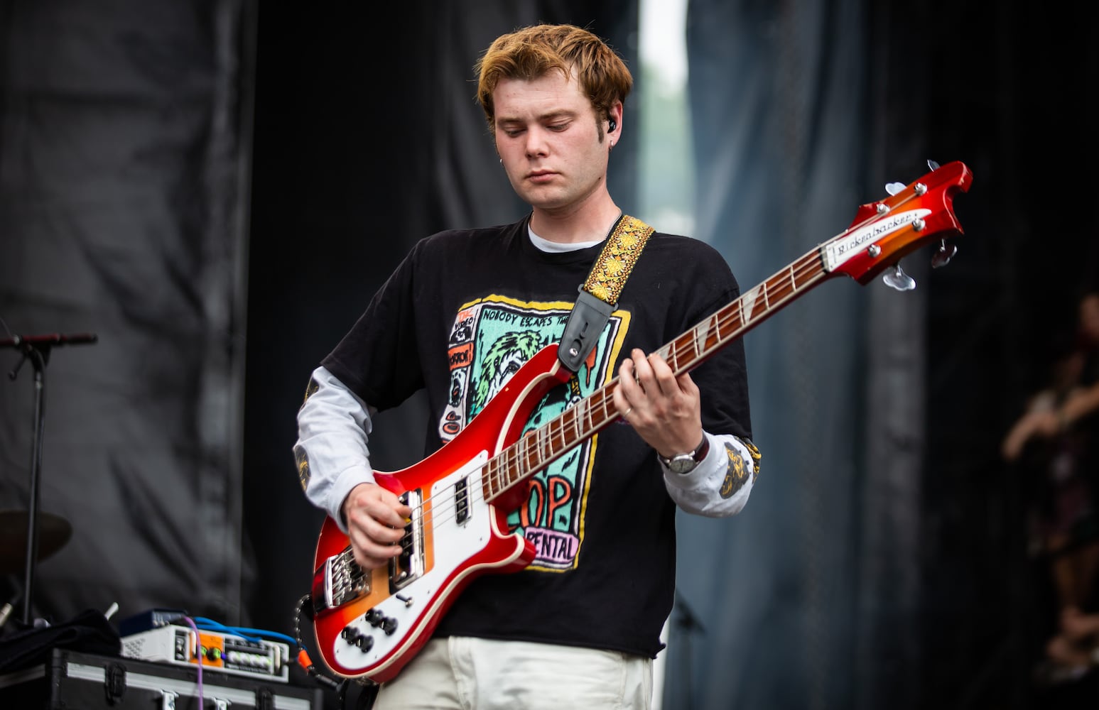 Snail Mail performs on the Peachtree stage on the final day of the Shaky Knees Music Festival at Atlanta's Central Park on Sunday, May 7, 2023. (RYAN FLEISHER FOR THE ATLANTA JOURNAL-CONSTITUTION)