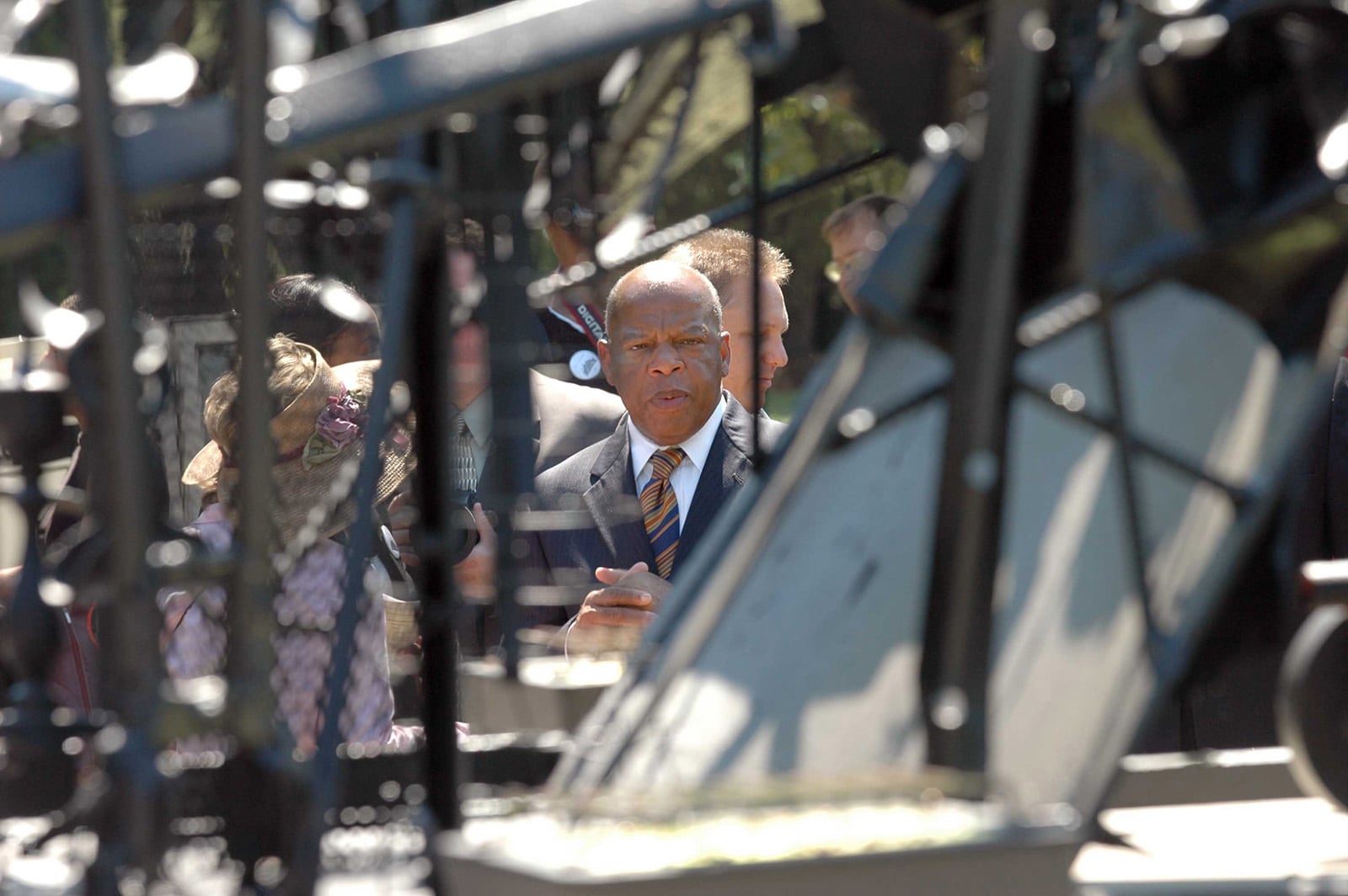 In 2005, the City of Atlanta unveiled Thornton Dial's sculpture called "The Bridge," which depicts John Lewis' march across the Edmund Pettus Bridge. The artwork, installed at Freedom Park, would be the first of several ways the city would honor Lewis. (Ben Gray / AJC file)