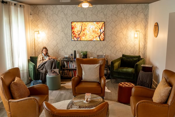 Inside the lounge at The Rest Spot, a women's only rest and coworking space in Smyrna. Ben Hendren for the Atlanta Journal-Constitution