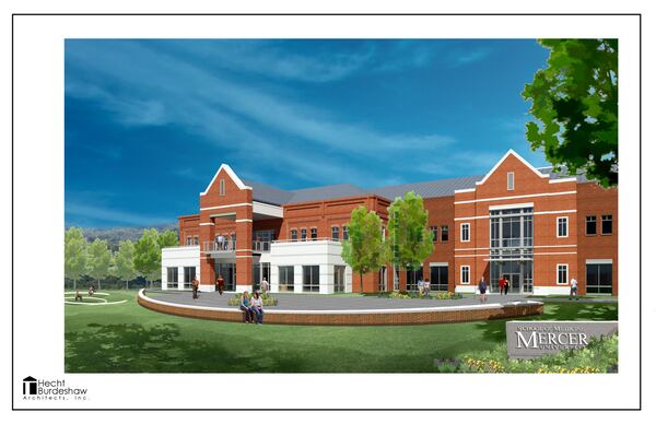 This rendering shows the river side image of Mercer University's planned medical school. PHOTO CREDIT: Mercer University.