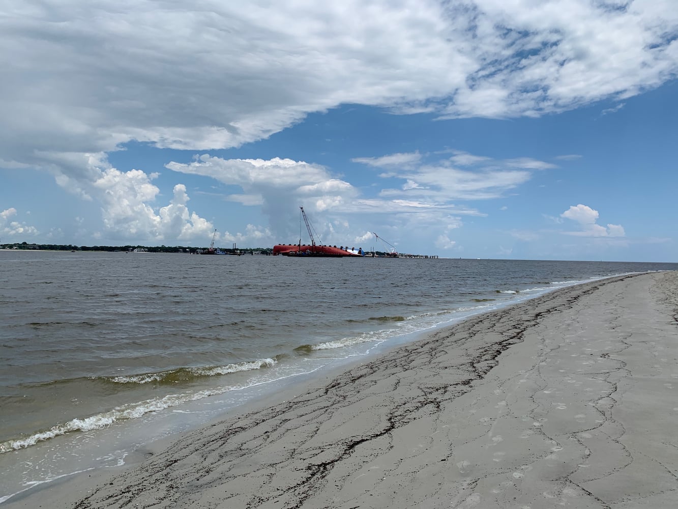 Golden Ray shipwreck as of July 2020