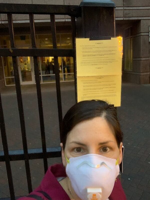 Attorney Danielle Claffey before going into an immigration court in Atlanta on Tuesday. AJC/SPECIAL